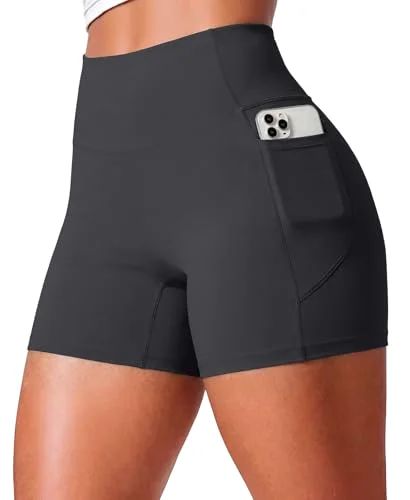 JEKAOYI 4.5-Inch Pocket Biker Short in Dark Grey