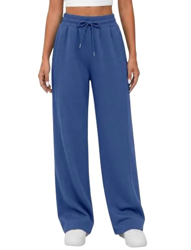 JEKAOYI Baggy Wide Leg Sweatpant in Navy