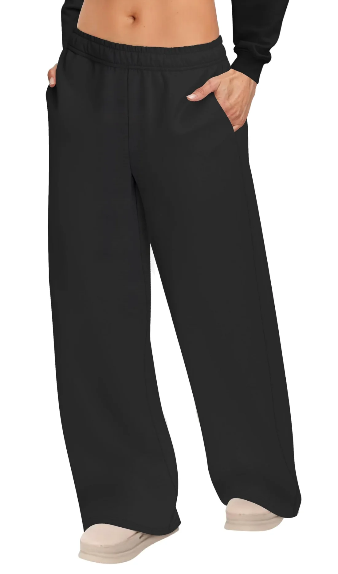 JEKAOYI Baggy Wide Leg Workout Sweatpant in Black