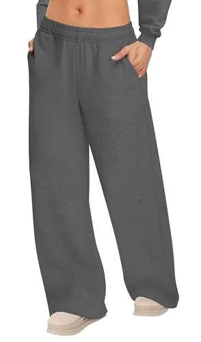 JEKAOYI Baggy Wide Leg Workout Sweatpant in Dark Gray