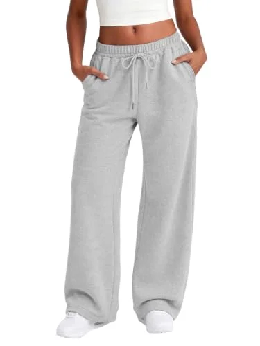 JEKAOYI Baggy Wide Leg Workout Sweatpant in Grey