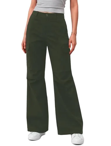 JEKAOYI Bootcut Hiking Cargo Pant in Army Green