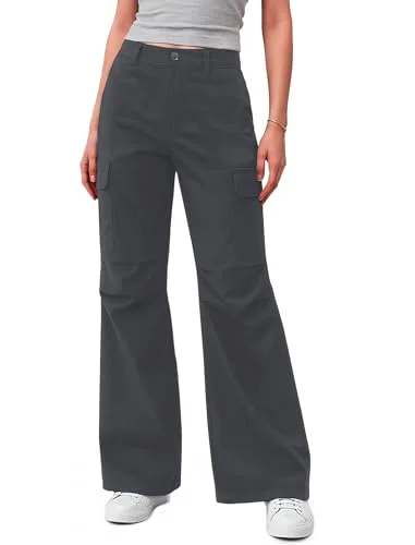 JEKAOYI Bootcut Hiking Cargo Pant in Grey