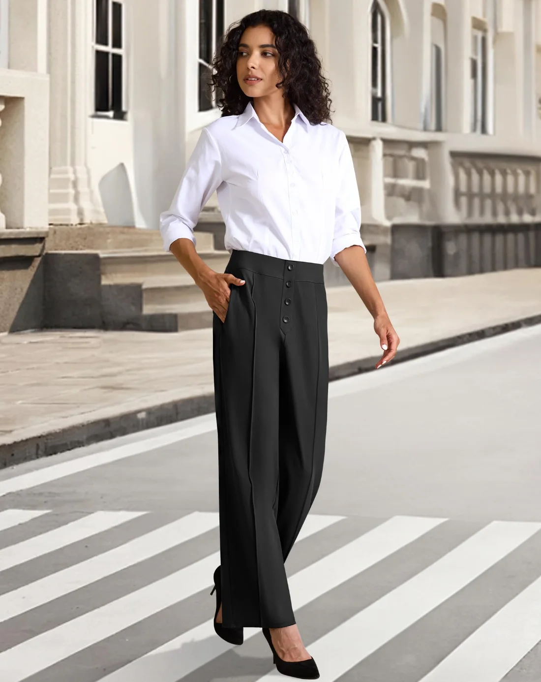 JEKAOYI wide leg dress pants
