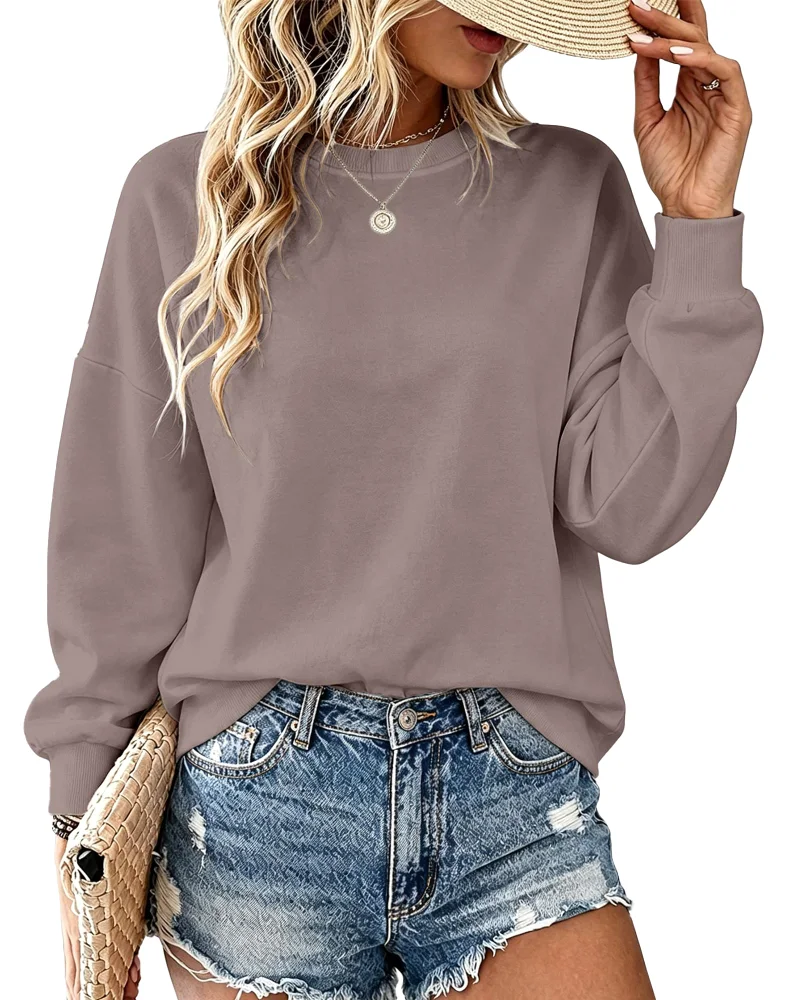JEKAOYI Crewneck Sweatshirt in Coffee