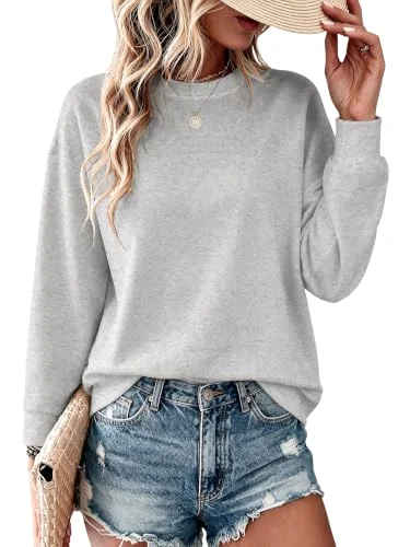 JEKAOYI Crewneck Sweatshirt in Light Grey