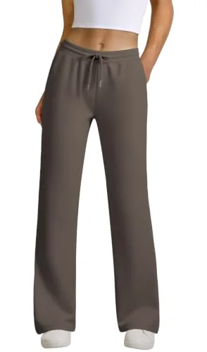 JEKAOYI Drawstring Straight Leg Sweatpant in Coffee