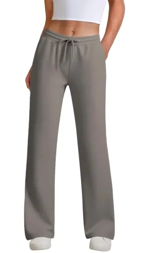JEKAOYI Drawstring Straight Leg Sweatpant in Light Coffee