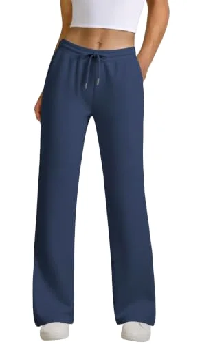 JEKAOYI Drawstring Straight Leg Sweatpant in Navy Blue