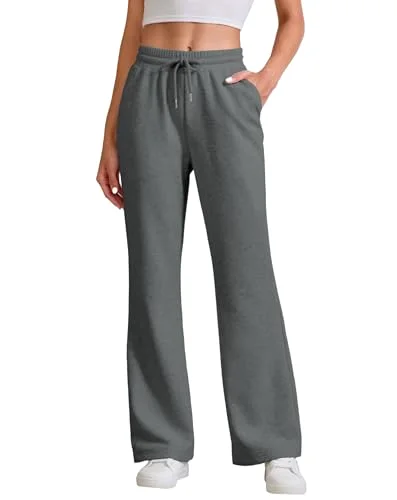JEKAOYI Flared Cotton-Blend Sweatpant in Dark Grey