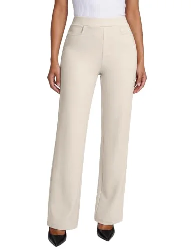 JEKAOYI Flat Front Straight Leg Dress Pant in Khaki
