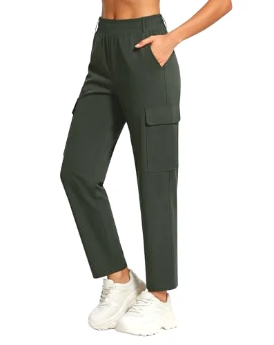 JEKAOYI Four-Pocket Quick-Dry Cargo Jogger in Army Green