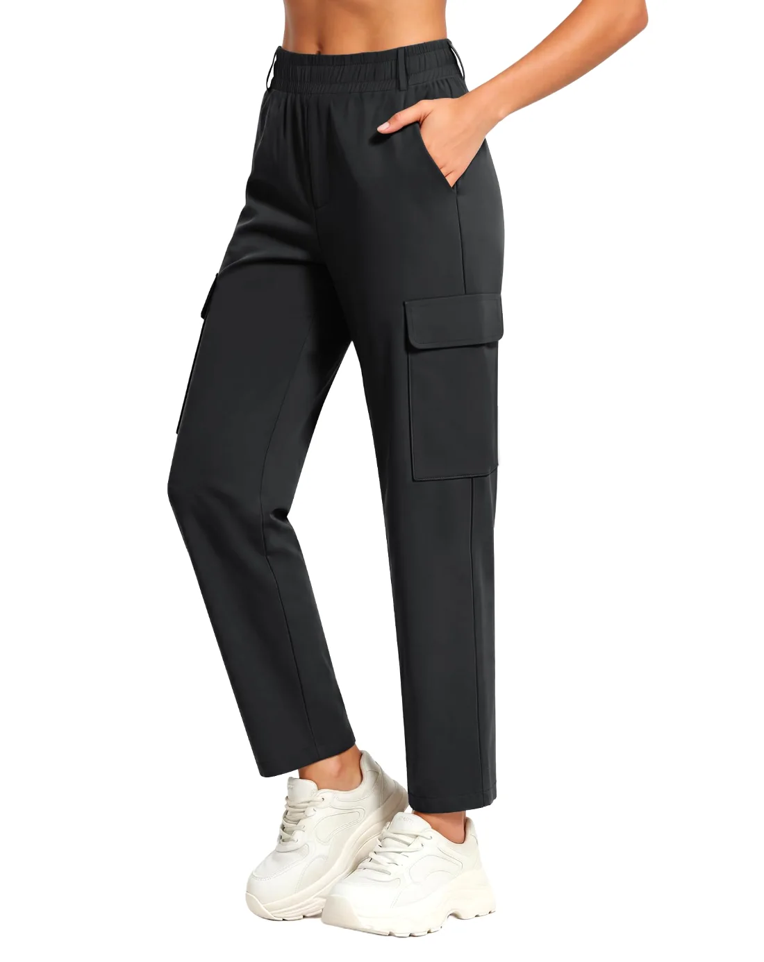 JEKAOYI Four-Pocket Quick-Dry Cargo Jogger in Black