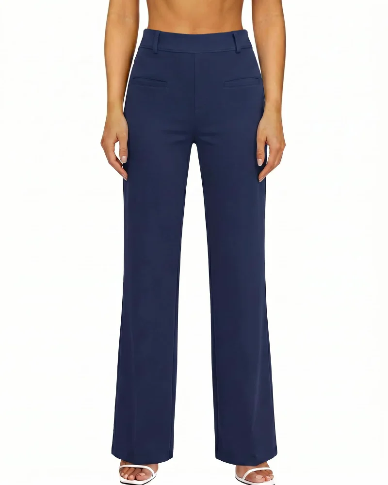 JEKAOYI Front Seam Straight Leg Dress Pant in Dark Blue