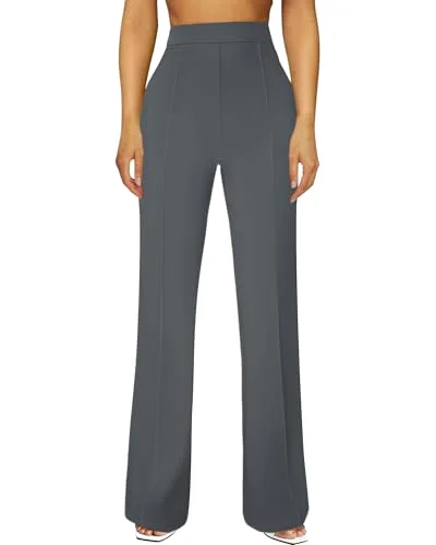JEKAOYI Front Seam Straight Leg Dress Pant in Dark Grey