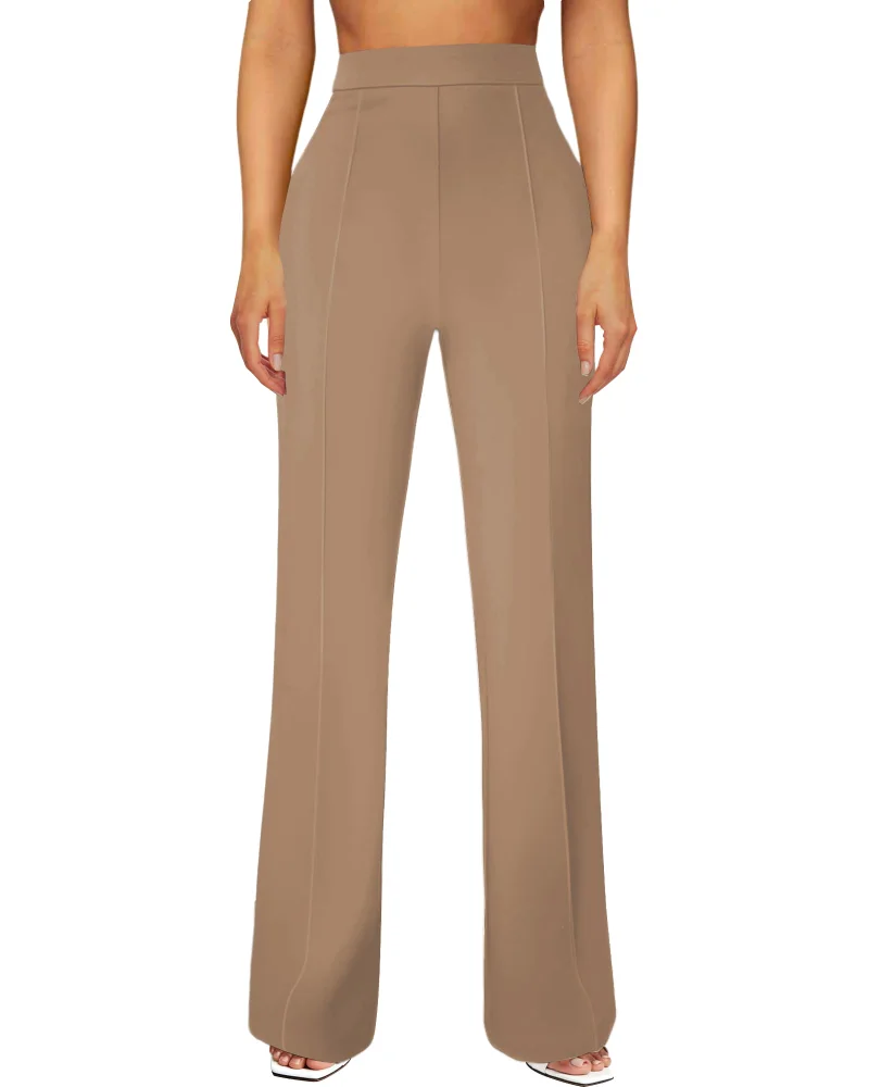 JEKAOYI Front Seam Straight Leg Dress Pant in Deep Khaki