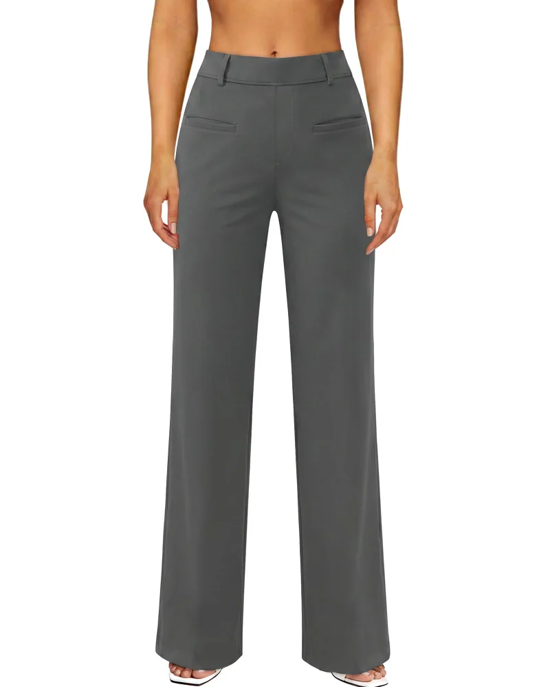 JEKAOYI Front Seam Straight Leg Dress Pant in Grey