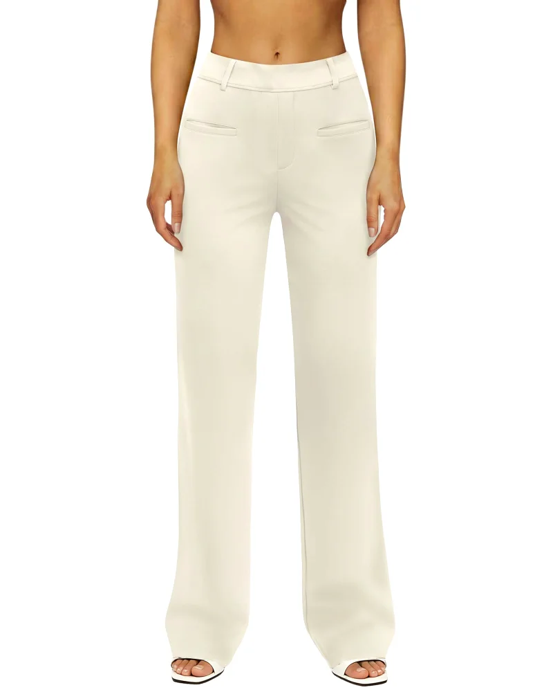 JEKAOYI Front Seam Straight Leg Dress Pant in Khaki