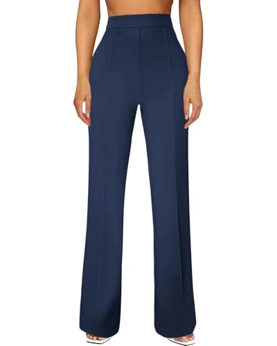 JEKAOYI Front Seam Straight Leg Dress Pant in Navy Blue