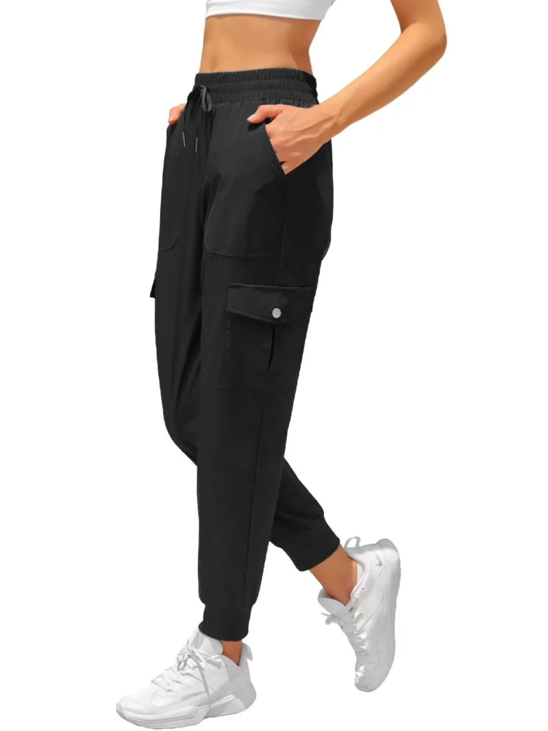 JEKAOYI High-Rise Cargo Pant in Black