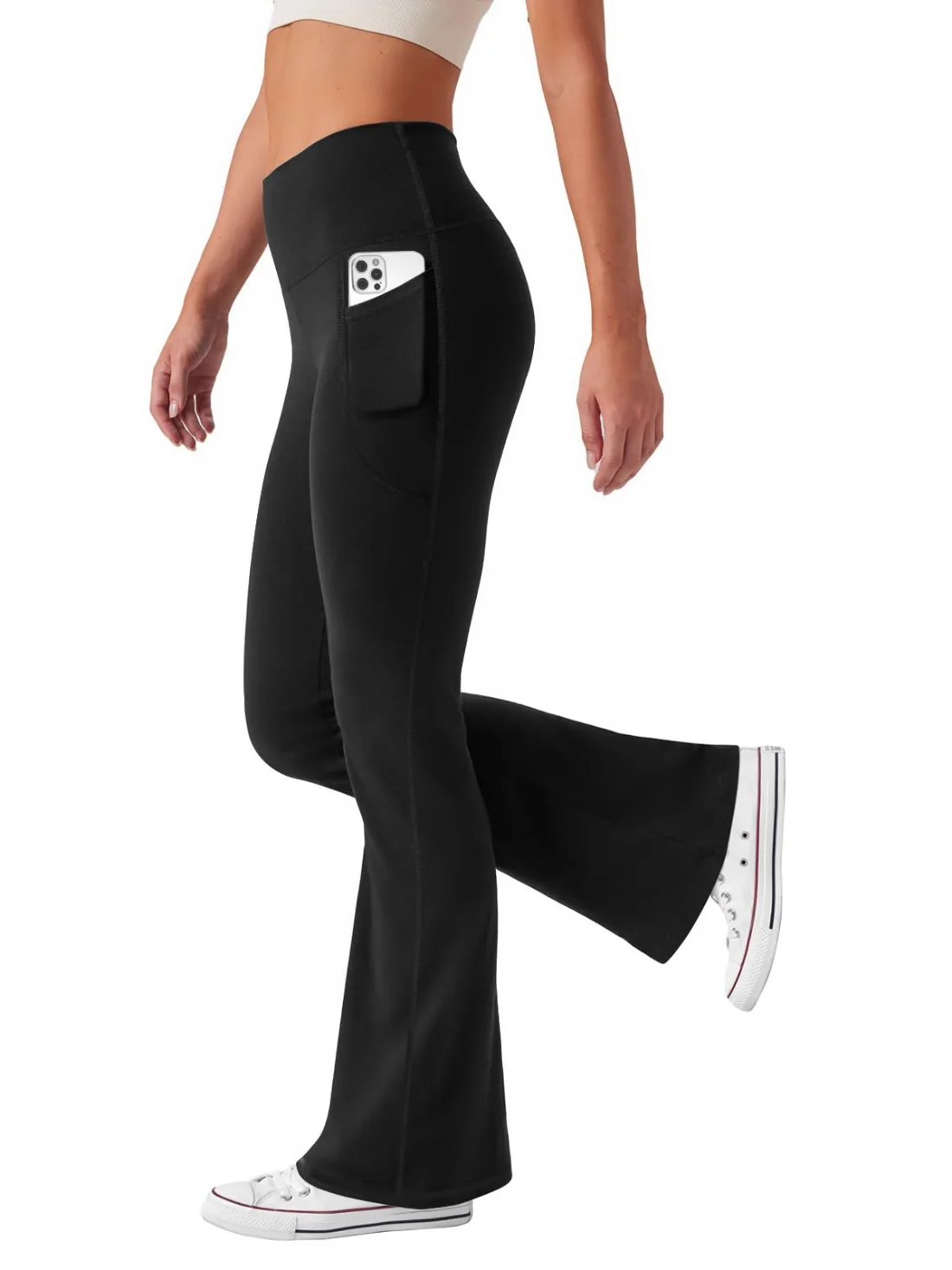 JEKAOYI High-Rise Flare Yoga Pant in Black