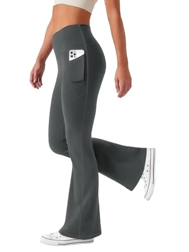 JEKAOYI High-Rise Flare Yoga Pant in Dark Grey