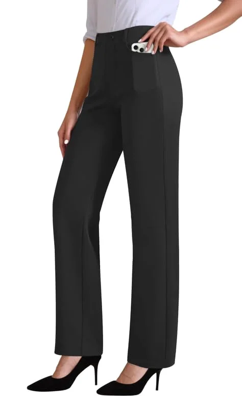 JEKAOYI High-Rise Pull-On Work Pant in Black