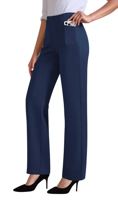 JEKAOYI High-Rise Pull-On Work Pant in Navy