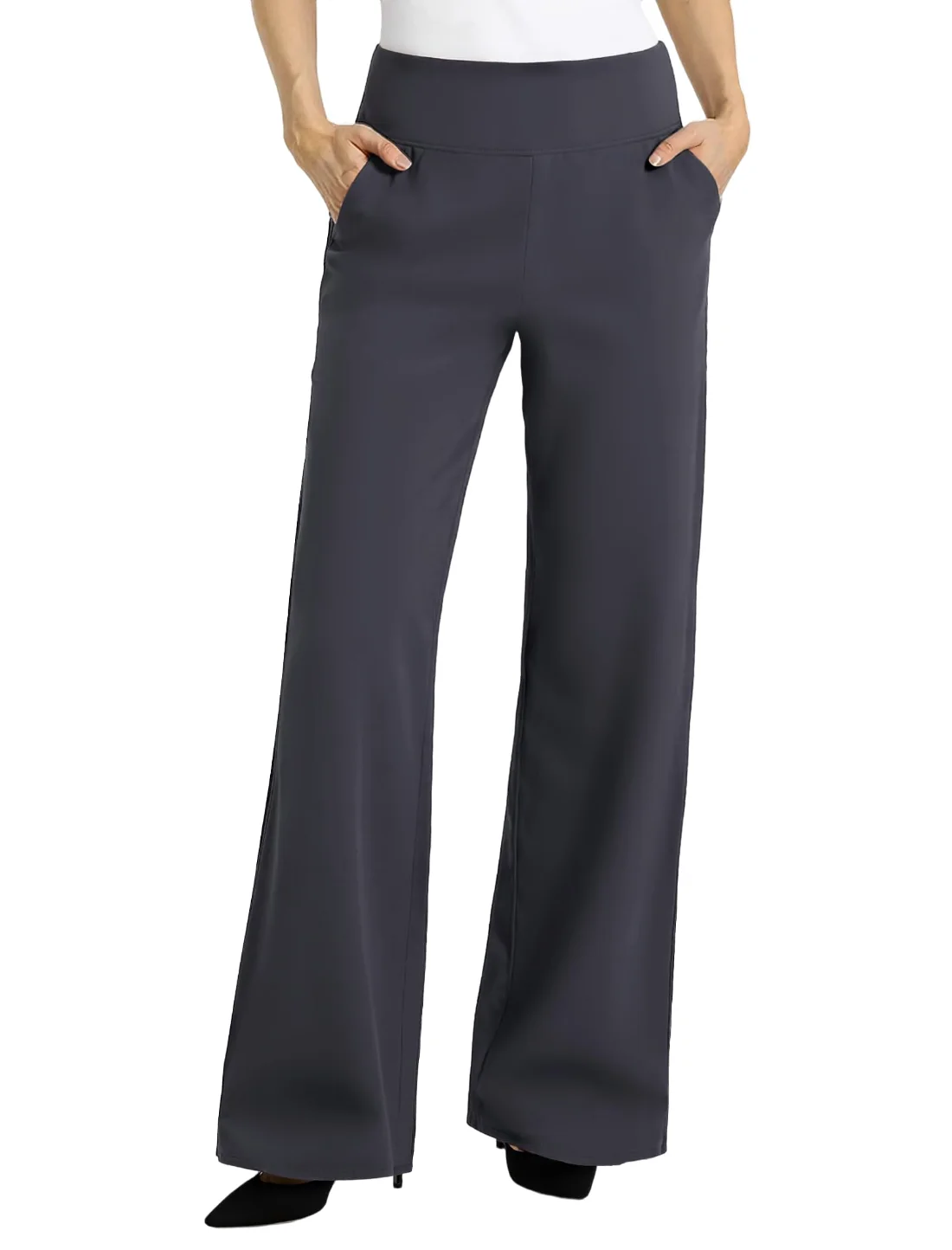 JEKAOYI High-Rise Wide Leg Dress Pant in Grey