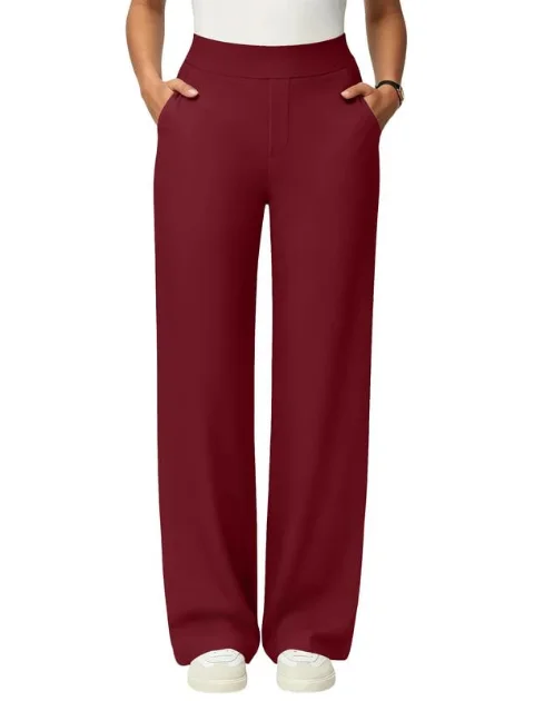 JEKAOYI High-Rise Yoga Pant in Burgundy