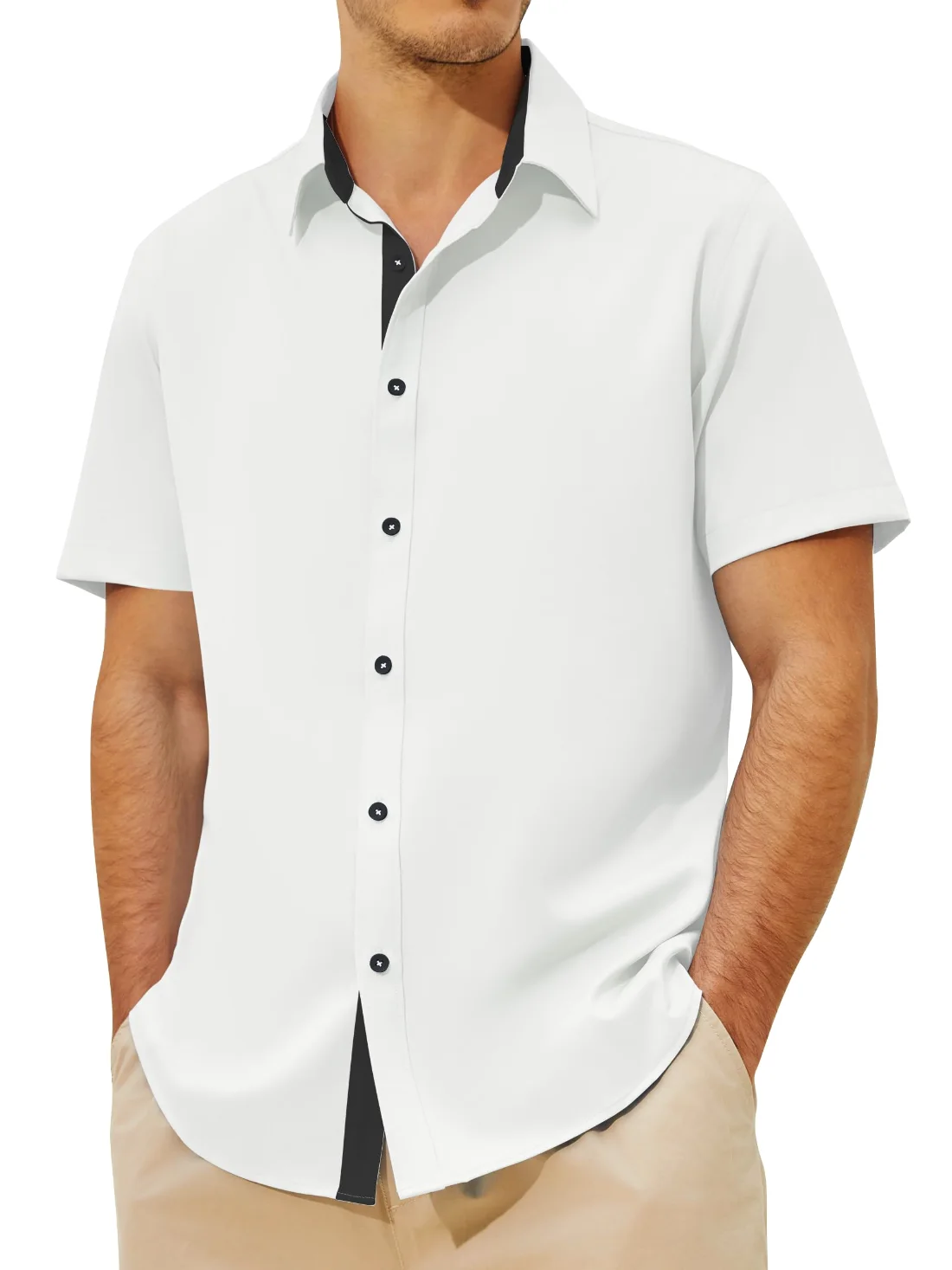 JEKAOYI Men's Wrinkle-Free Dress Shirt in White