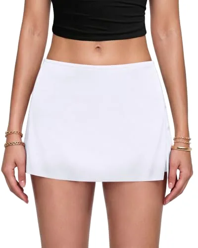 JEKAOYI Micro Mini Pencil Skort in White