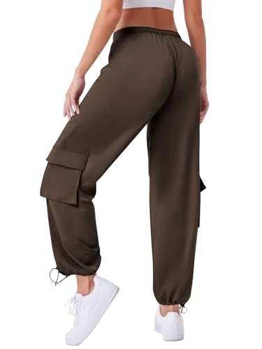 JEKAOYI Parachute Cargo Jogger in Brown