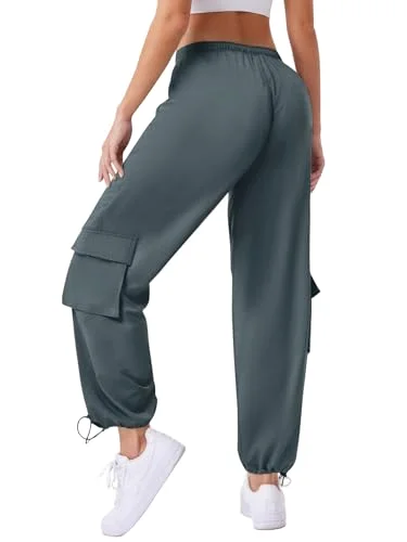JEKAOYI Parachute Cargo Jogger in Grey