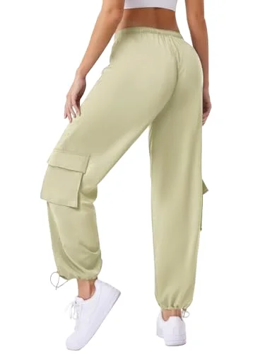 JEKAOYI Parachute Cargo Jogger in Light Khaki