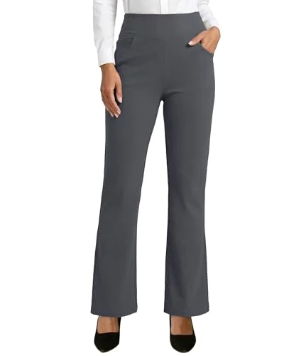 JEKAOYI Pull-On Wide Leg Dress Pant in Deep Grey