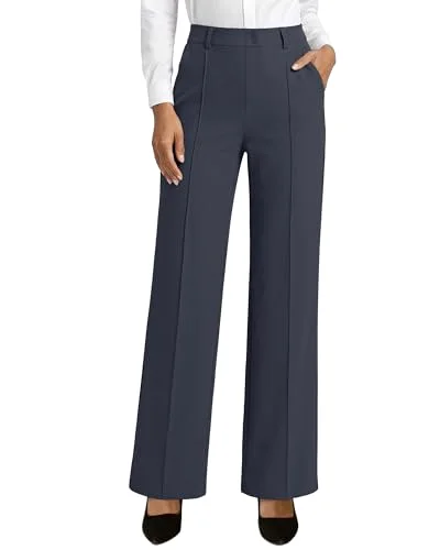 JEKAOYI Pull-On Wide Leg Dress Pant in Grey