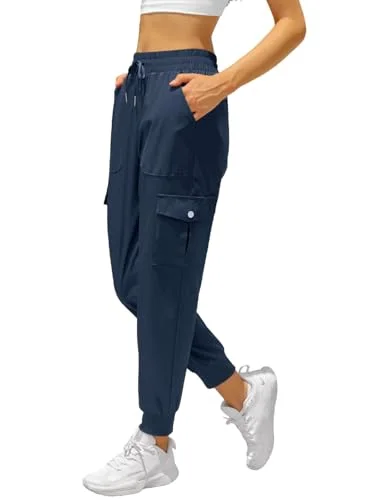 JEKAOYI Quick-Dry Drawstring Jogger in Navy