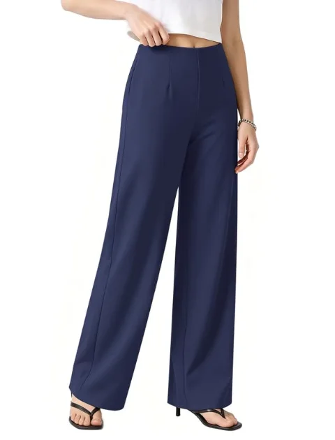 JEKAOYI Double Seam Straight Leg Dress Pant in Navy