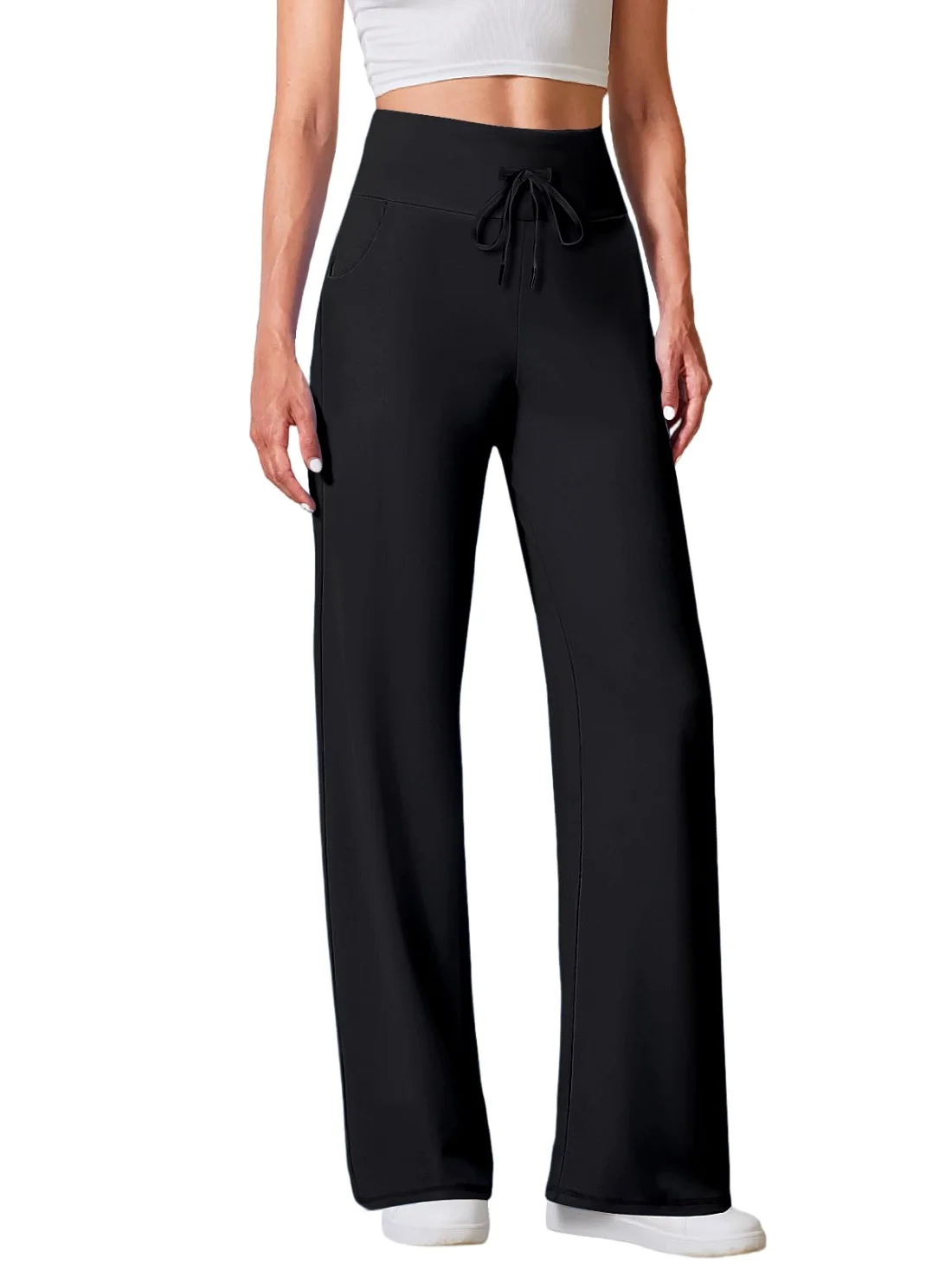 JEKAOYI Straight Leg Yoga Pant in Black