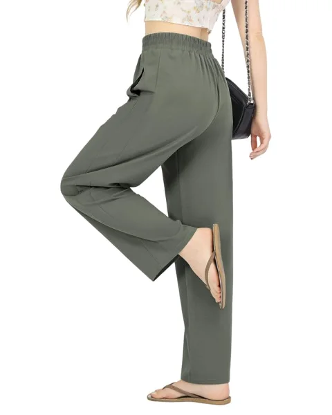 JEKAOYI Stretch Pull-On Trouser in Army Green