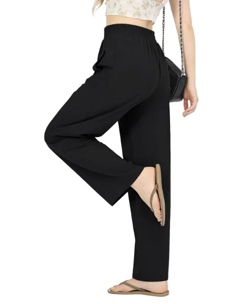 JEKAOYI Stretch Pull-On Trouser in Black
