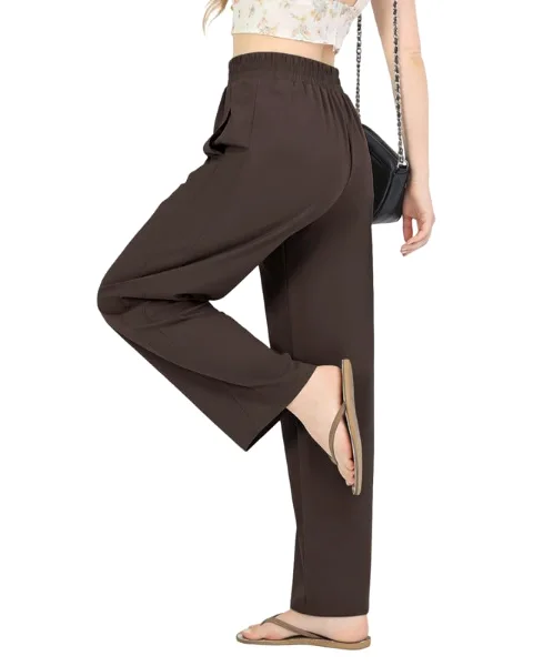 JEKAOYI Stretch Pull-On Trouser in Brown