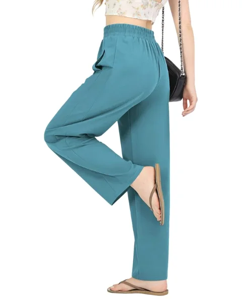 JEKAOYI Stretch Pull-On Trouser in Lake Blue