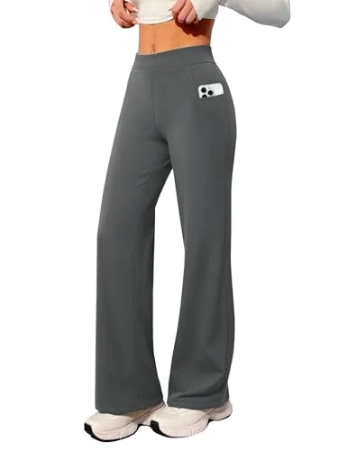 JEKAOYI Wide Leg Lounge Yoga Pant in Dark Gray