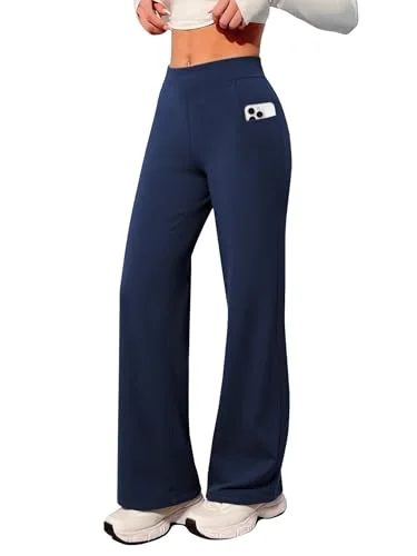 JEKAOYI Wide Leg Lounge Yoga Pant in Navy