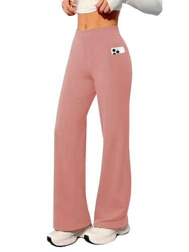 JEKAOYI Wide Leg Lounge Yoga Pant in Pink