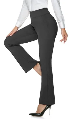 JEKAOYI Yoga Bootcut Dress Pant in Dark Grey