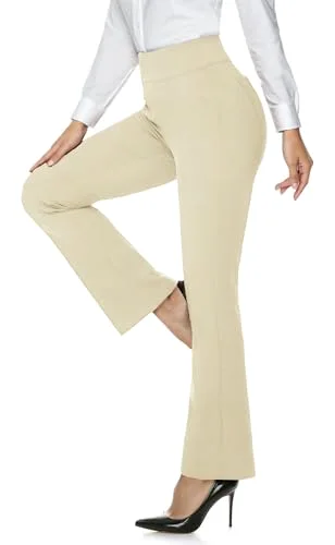 JEKAOYI Yoga Bootcut Dress Pant in Khaki