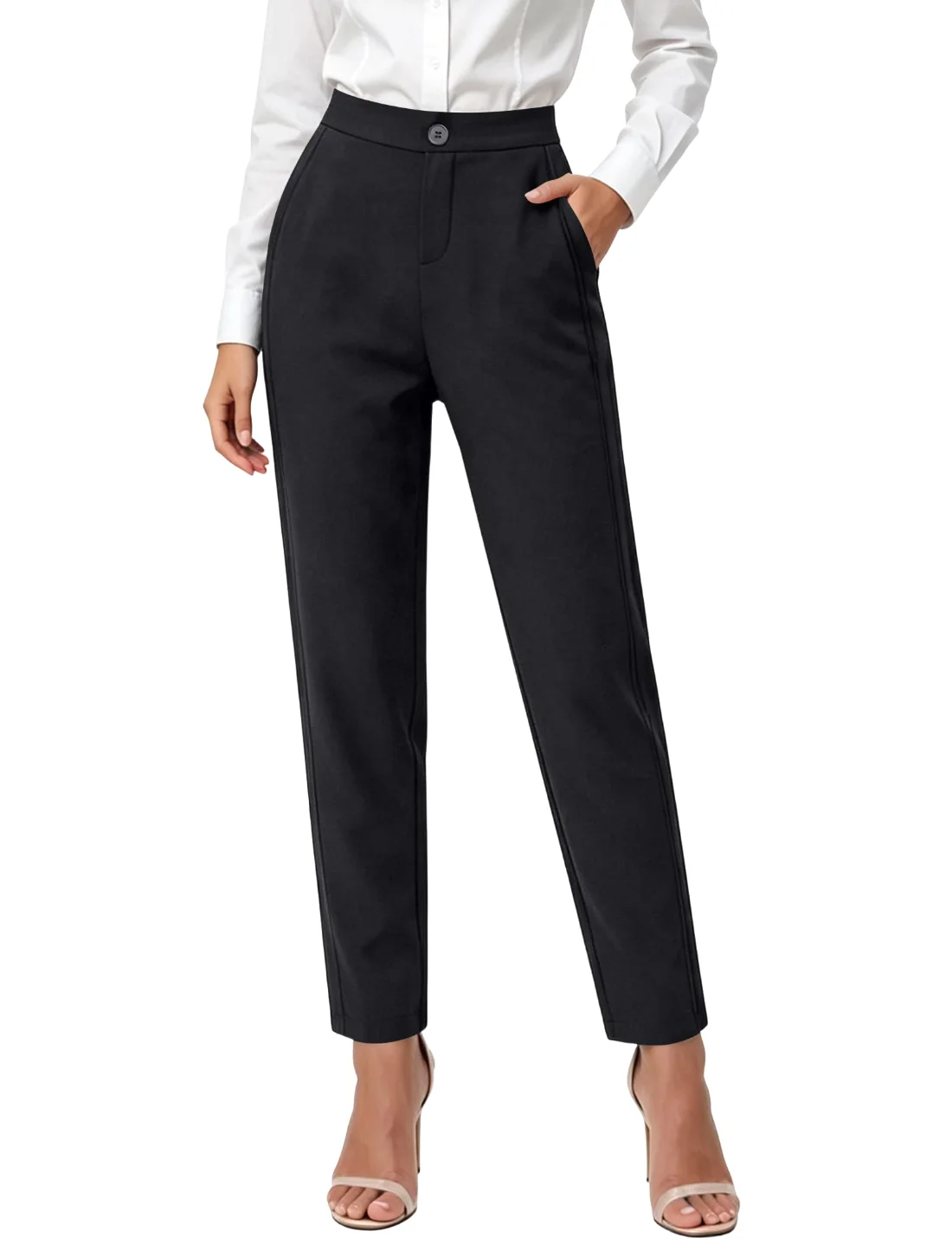 JEKAOYI Yoga Straight Leg Dress Pant in Black